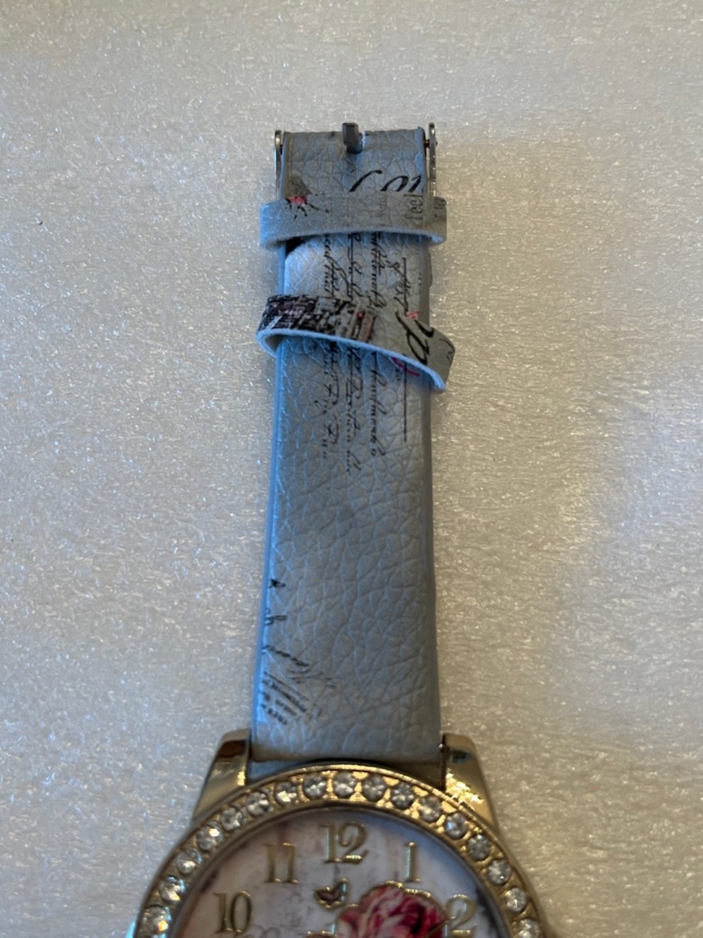 Floral Dial Rhinestone Accent Women's Watch in Light grey - Picture 4 of 7